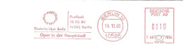 EMA RED METER STAMP ABSENDER FREISTEMPEL AFS Allemagne DEUTSCHLAND THEATER THEATRE CULTURE OPER OPERA BERLIN - Théâtre