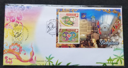 Singapore Year Of The Snake 2001 Lunar Chinese Zodiac Flag (FDC) *Belgium BELGICA O/P - Singapour (1959-...)