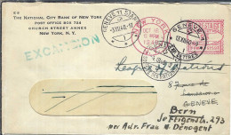 ETATS UNIS 1940: LSC De New York Pour Genève, Puis Berne, Affr. Mécanique De 1,05$ - Covers & Documents