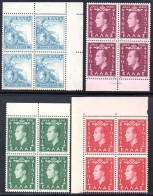 3057. 1952 ROYAL BIRTHDAY. HELLAS  718-721 MNH BLOCKS OF 4,VERY FINE AND VERY FRESH - Nuevos