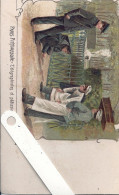 75 Paris, Petits Métiers Pittoresque Couleurs, Kunzli Avant 1904, Télégraphistes Et Pâtissiers Horizontale D3807 - Artisanry In Paris