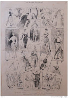 Le Théâtre Illustré -  Folies-dramatiques - Le Revue De "Paris-Cancans" -  Page Original - 1888 - Documents Historiques