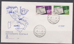 Italie FDC 1968 978 980 Codification Postale - FDC