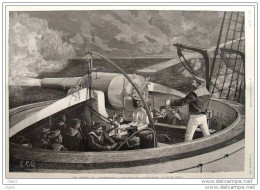 Fêtes De Cherbourg - Le Tir Du Canon -  Page Original - 1888 - Documents Historiques