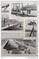 Nouveau Système De Traction Funiculaire Des Bateaux Sur Les Canaux -  Page Original De 1888 - Documents Historiques