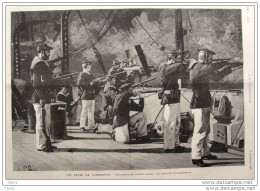 Fêtes De Cherbourg - Les Feux De Mousqueterie -  Page Original - 1888 - Historical Documents