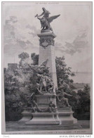 Le Monument élevé à La Mémoire De Gambetta, Place Du Carrousel - Page Original  1888 - Documents Historiques