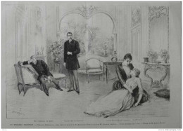 Le Théâtre Illustré -  "L'Affaire Clémenceau", Pièce Tirée Du Roman De M. Alexandre Dumas Fils  -  Page Original - 1888 - Historical Documents