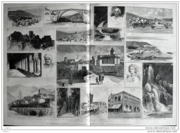 Les Pyrénées-Orientales - Amélie-les-Bains - Le Vernet - Collioure - Perpignan Et Le Castillet - Page Original 1888 - Historische Dokumente