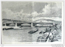 Nouveau Pont De Rouen - Neue Brücke In Rouen  - Dessin J. Koerner - Old Print - Alter Druck Von 1888 - Historical Documents