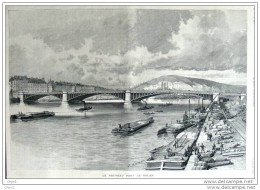 Nouveau Pont De Rouen - Neue Brücke In Rouen  - Dessin J. Koerner - Old Print - Alter Druck Von 1888 - Documenti Storici