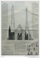 Tour Eiffel En Construction - Eiffelturm - Page Original - 1888 - Historical Documents