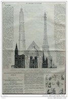 Tour Eiffel En Construction - Eiffelturm - Page Original - 1888 - Documenti Storici