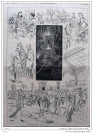 Le Banquet Des Maires Au Champ-de-Mars - Feu D´artificie De La Tour De Eiffel - Page Original 1888 - Historische Dokumente