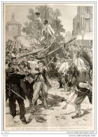 La Grève Des Terrassiers In Paris - Avenue De Lamothe-Piquet - Streik In Paris - Old Print - Alter Druck Von 1888 - Documenti Storici
