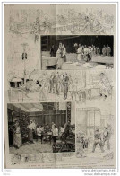 La Fête Du 14 Juillet Au Champ-de-Mars - Les Préparatifs Du Banquet - Old Print - Alter Druck Von 1888 - Documents Historiques
