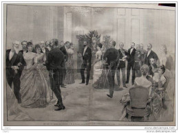 Les Bals Du Palais D´Élysée - M. Et Mme Carnot Recevant Leurs Invités - Page Original 1888 - Historische Dokumente