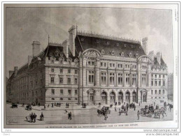 Nouvelle Facade De La Sorbonne - Rue Des Ecoles -  Page Original - 1888 - Historische Documenten