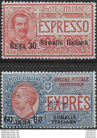 1923 Somalia Espressi Valore In Besa 2v. Bc. MNH Sassone N. 1/2 - Otros & Sin Clasificación