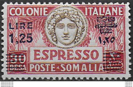 1927 Somalia Espresso Lire 1,25 MNH Sassone N. 7 - Other & Unclassified