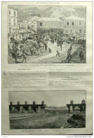 Les Inondations Au Chili - Santiago - Valparaiso  - La Plaza Del Ordin - Page Original 1888 - Documents Historiques