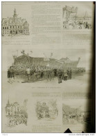 Le Voyage De M. Président Carnot - Limoges, Hôtel De Ville - Agen, Porte De La Préfecture - Page Original 1888 - 4 - Historische Dokumente