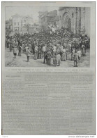 La Grève Des Ouvriers Du Chemin De Fer En Construction De Limoges à Brives - Page Original 1888 - Historische Documenten