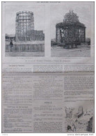 Les Travaux De L'exposition Universelle - Les échafaudages Du Pavillon Central - Page Original 1888 - Historische Dokumente