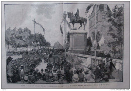 Paris - La Statue D'Étienne Marcel - L'inauguration - Page Original 1888 - Documents Historiques