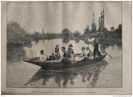 Retour Des Moissonneurs à Freneuse -tableau De M. Minet - Page Original 1888 - Historische Documenten