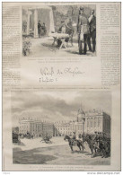 La Mort De L'empéreur  Frédéric III - Le Château De Friedrichskron à Potsdam - Page Original 1888 - 2 - Historical Documents