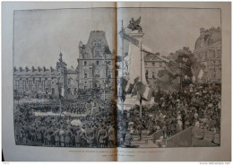 Inauguration Du Monument De Gambetta - M. Floquet Prononce Son Discours - Page Double Original 1888 - Documents Historiques