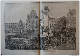 Inauguration Du Monument De Gambetta - M. Floquet Prononce Son Discours - Page Double Original 1888 - Documenti Storici