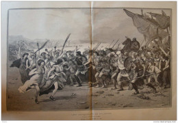 Les Vainqueurs De Salamine - Tableau De M. Fernand Cormon - Page Double Original 1888 - Documentos Históricos