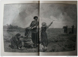 "La Fin Du Travail" - Tableau De M. Jules Breton -  Page Original 1888 - Historische Documenten