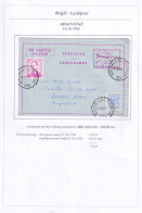 234/41 - Entier Aérogramme + TP Lunettes AMBULANT Bruxelles-Tournai 1966 Vers BUENOS AIRES Argentine (Cote D = Rare) - Bahnpoststempel