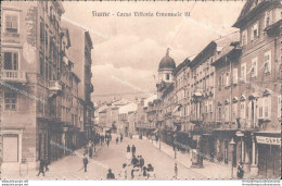 Aq419 Cartolina Fiume Corso Vittorio Emanuele III Scollata  Croazia - Autres & Non Classés