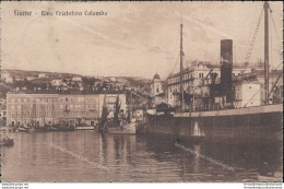 Aq416 Cartolina Fiume Riva Cristoforo Colombo 1925 Croazia - Autres & Non Classés