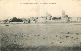 30 - PONT SAINT ESPRIT - VUE GENERALE ET LE RHONE - éditions Artistiques J. Brun Et Cie Carpentras - 12 - Pont-Saint-Esprit