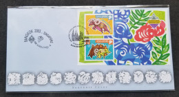 Singapore Year Of The Goat 2003 Lunar Chinese Zodiac Ram (FDC) *Thailand Bangkok O/P - Singapour (1959-...)