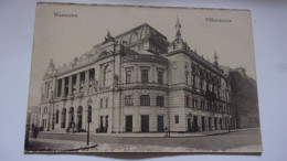 POLOGNE- VARSOVIE -WARSZAWA- FILHARMONJA- LA PHILARMONIE 1919  VERS CHATEAU DE  VILLENOY CEAUX DU COUREAU VIENNE - Poland