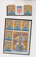 CROATIA 1992 20 Din Bloc Of 9 With Labels & Strip Of 3 With Label MNH - Croazia