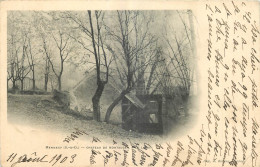 91 - MENNECY - CHATEAU DE MONTAUGER - LE LAVOIR - Phototypie A. Bréger Paris - CACHET OR - Mennecy