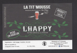 Etiquette De Bière API  -  L'Happy  -  Brasserie La Tit'Mousse  à  Pélussin  (42) - Birra