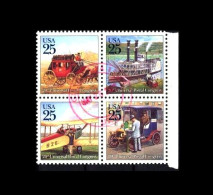 USA: '20th Universal Postal Congress – Mail Transport, 1989', Mi. 2064-2067A ZD; Yv. 1881-1884; Sc. 2434-2437 Oo - Used Stamps