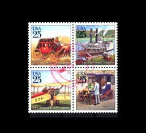 USA: '20th Universal Postal Congress – Mail Transport, 1989', Mi. 2064-2067A ZD; Yv. 1881-1884; Sc. 2434-2437 Oo - Gebraucht