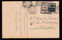 236/41 - BRUGGE Burgerpost Taks - Entier Postal Germania BRUSSEL Mars 1916 Vers BRUGES - Petit T Rouge - OC26/37 Zonas Iniciales