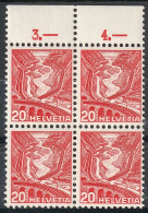 Schweiz Suisse 1936: Gotthard  Zu 205Az Geriffelt Mi 301IIz VARIANTE Yv 293 VARIÉTÉ Regravé Grillé ** MNH (Zu CHF 80.00) - Unused Stamps