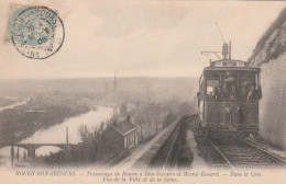 ROUEN TRAMWAY DE ROUEN A  BON-SECOURS ET MESNIL-ESNARD DANS LA COTE VUE DE LA VILLE ET DE LA SEINE TBE - Rouen