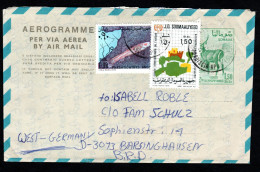 SOMALIA, 1984, INTERO POSTALE A 4 CEI, MOGADISCIO X BARSINGHAUSEN, AEROGRAMMA - Somalie